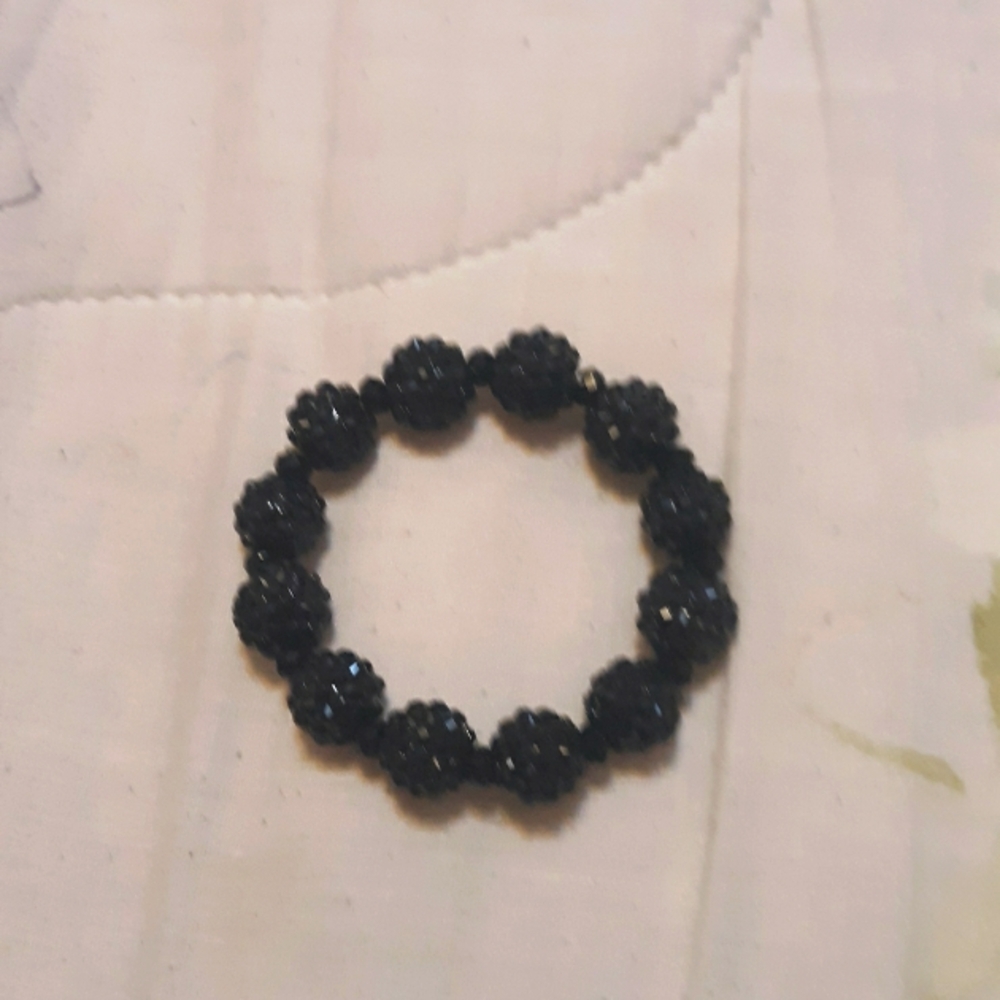 Black Beaded Bracelet